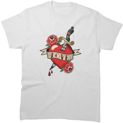 TeeJays Timeless Love Tattoo T-Shirt